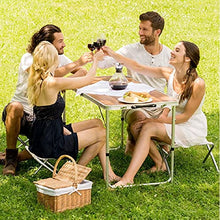 Tavolo da campeggio pieghevole con 4 sedie da giardino, 60 x 120 x 70 cm