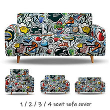 Tanboank Copridivano 3 Posti Elasticizzato Graffiti Grigi Copridivani Chaise Longue Relax Antimacchia Gatto AntiGraffio Copridivano Angolare Universale per divani con penisola 190-230 cm