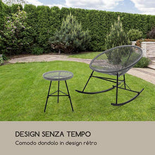 blumfeldt Roqueta Chair - Sedia a Dondolo, Design retrò, Copertura Realizzata A Rete da 4 mm, Materiale: Acciaio Verniciato a Polvere, Resistente agli Agenti Atmosferici, Grigio