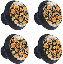 Zucca di Halloween Orange Face Black Pomelli per Porta Set di 4 Pomelli per Mobili Manopole per Cassetti Cucina Armadio Vetro