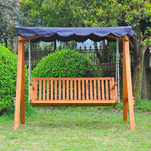 homcom Oursunny - Dondolo con baldacchino 3 posti altalena da giardino panchina swing in legno