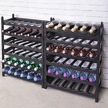 Wedestock - Scaffale per bottiglie, portabottiglie modulabile, in plastica, 72 bottiglie, colore: Nero