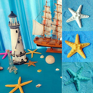 QULONG Ornamenti da Giardino Outdoor 5Pcs Resina Starfish Ornament Beach Ocean Sea Star Decorazione da Parete per la casa - Giallo