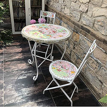 Tavolo da picnic all'aperto Tavolo laterale all'aperto, tavolo da patio a mosaico, piccolo tavolo finale all'aperto per patio giardino balcone a bordo piscina con 2 sedie (Ross) Bbq Party Table