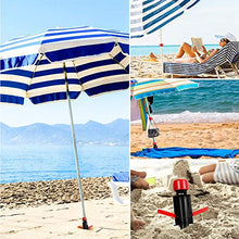 CZF ES Picchetto di Supporto per Ombrelloni, Ombrello di Ancoraggio per Sabbia Supporto, Base per Ombrellone da Spiaggia, Adatto per Terrazza con Prato in Sabbia
