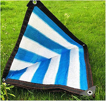 Telo Ombreggiante, Tessuto for ombrellone con Gommini, reticolato in Tessuto for ombrellone all'85% for Copertura pergolato - Striscia Bianca Blu (Size : 2m x 8m)