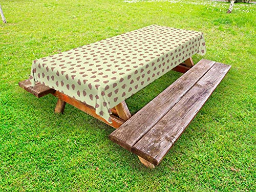 ABAKUHAUS Poop Emoticon Tovaglia da Esterno, Kawaii Modello, Tovaglia da Picnic Lavabile Decorativa, 145 cm x 210 cm, Giallo Pallido Taupe Caldo