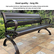 Panchina per terrazza da parco Panchine per il tempo libero da esterno, Panchine da giardino resistenti alle intemperie in ghisa e pino, Panchina decorativa retrò con schienale e braccioli, Panchina