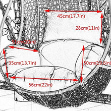 ZHBH - Cuscino per sedia a dondolo da appendere, impermeabile, addensato da appendere, per patio, giardino, multicolore a scelta, 90 x 120 cm