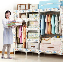 LyMei Armadio di Stoffa Assemblaggio di Acciaio Inossidabile Armadio, Armadio Portatile di stoccaggio Armadio di Stoffa Oxford Organizzatore di stoccaggio,A