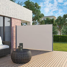 SONGMICS Tenda Laterale 200 x 300 cm (A x L), Tenda Avvolgibile per Balcone e Terrazzo, Protezione Privacy, Frangivista, Parasole, Separatore, Tortora GSA200K02