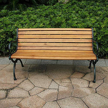Panchina Svago Cortile, In Legno Massello Anti-corrosione E Banco Di Mobili Da Giardino Parco Ghisa Piede Di Ferro, In Grado Di Ospitare 2-3 Persone, Adatte A Prato / Balcone / Veranda / Strada