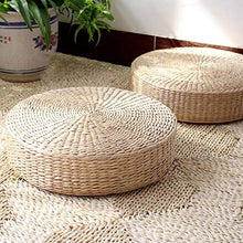 Zhipang - Tappetino da yoga in rattan, rotondo, in stile giapponese, 45 cm, cuscino piatto in tessuto, per meditazione e preghiera, riposo, yoga, pratica