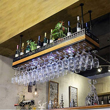 Classico Attaccatura del supporto del vino Hanging Wine Glass Cup Rack, regolabile a soffitto vino del supporto di bottiglia di legno scaffali galleggiante di stile dell'annata di applicazione Decoraz