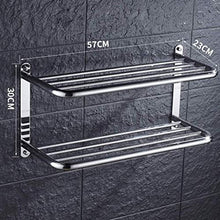 JSMY Mensola portasciugamani Portasciugamani Porta Asciugamani Doppio in Acciaio Inox 304 Porta Asciugamani 57CM Fila di Asciugamani Portasciugamani a Parete Barra portasciugamani dell'hotel Supp