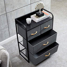 XHCP Cassettiera con 4 cassetti Credenza da Soggiorno Tavolino con cassetti per cameretta Camera da Letto Guardaroba Cameretta Giochi per Bambini Giocattolo Tessuto Antracite Finitura n