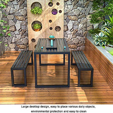 Set tavolo e sedia da giardino per panchina da giardino, Panca da giardino con tavolino da tè, balcone, cortile esterno, parco, Seduta da giardino a 3 posti per il tempo libero all'aperto