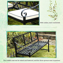 Panchina da Giardino Panchina da Esterno,Panca da Giardino In Metallo Con Seduta Sollevabile,Panca da Cortile Con Schienale E Braccioli,Sedia Con Struttura In Acciaio Ghisa Per Cortile / Portico