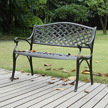 XLOO 40 Pollici, panchina da Giardino Parco Patio, panchina da Giardino in Metallo Decorativo in Alluminio, mobili da Giardino, Alluminio Spesso, Super portante per Portico Anteriore, Cortile, balco