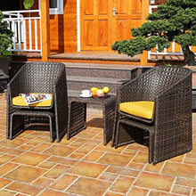 Set di Mobili da Giardino per Esterni, Combinazione di 5 Pezzi Set di Sedie in Vimini per Conversazioni con Poggiapiedi E Tavolino Set di Mobili da Giardino per Tutte Le Stagioni