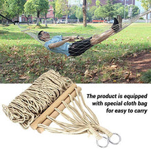 Envisioni The Garden - Amaca in corda di cotone organico per dormire, doppia extra larga, lunghezza totale 2,2 m, senza supporto, barre di legno, capacità di peso 99,8 kg