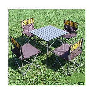 Set Tavolo e Sedia da Esterno Set da Tavolo da Pesca a Picnic in Cinque Pezzi, Tavolo Portatile e Sedia per Tour autonomo, Tavolo da Giardino e Sedia