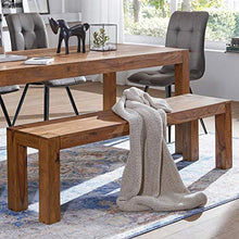 FineBuy Panca da Pranzo 120 cm Legno Massello Sheesham Stile Casa di Campagna | Sala da Pranzo a Panca Marrone | Panca da Cucina Panca da Tavolo da Pranzo