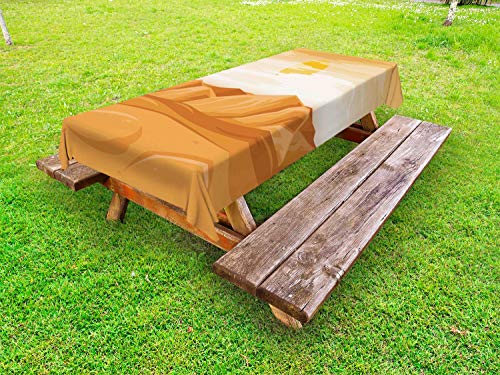 ABAKUHAUS Duna Tovaglia da Esterno, Secco Arenaria sotto Il Sole, Tovaglia da Picnic Lavabile Decorativa, 145 cm x 210 cm, Dark Orange Albicocca