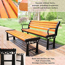 Panchina da giardino per terrazza, panca da giardino per esterni in legno massello da 2-3 posti, sedia da portico resistente alle intemperie, sedia da cortile in legno duro con struttura in ghisa, u