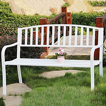 GaoF Panchine da Giardino Park Terrace, panchina in ghisa per Esterni (con Cuscino in Schiuma), Panca Lounge a 2 posti con Schienale e braccioli, panchine Decorative per