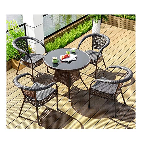 HLZY Tavolo in Vimini in Rattan mobili in Patio e Set Sedia, Arredamento da Esterno Tavolo da Giardino e sedie Set Patio Conservatorio Indoor Outdoor Table Table Patio Conversazione