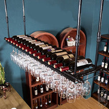DJZ Portabottiglie sospeso Portabottiglie, Porta Bicchieri, calici creativi, portabottiglie per Bar da Soggiorno, portabicchieri sospesi Cremagliera del Vino (Dimensioni : L60*30CM)