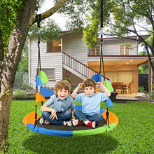 Leogreen Altalena da Giardino Altalena Nido per Bambini e Adulti con Cinghie Sospese Set Diametro da 100cm Capacità di Carico Massimo 300kg Multicolori