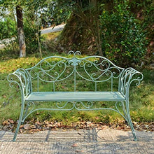 Panca da Giardino in Metallo, Panca Doppia per Sedia in Ferro Battuto Country, Sedia per Il Tempo Libero con Decorazione da Cortile da Giardino, Panchina da Giardino con Schienale