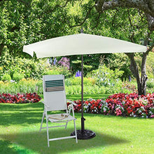Relaxdays 10020902_126 Ombrellone da Giardino, Spiaggia, Forma Rettangolare, Naturale, 120x200x240 cm