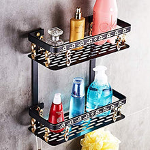 SWNN Bathroom Shelves Stand/mensola del Bagno dell'hotel della casa del Bagno del Foro del Doppio del Foro della Lega di Alluminio Dorata/Nera di Retro Strato