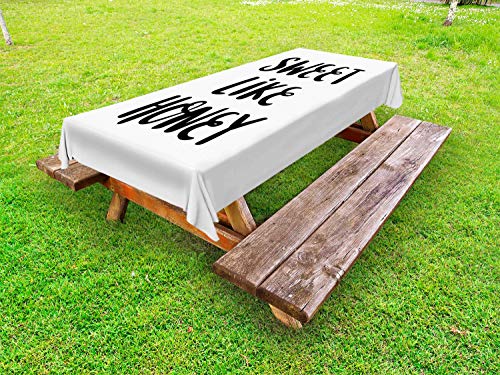 ABAKUHAUS Detto Tovaglia da Esterno, Monochrome Formulazione Romantico, Tovaglia da Picnic Lavabile Decorativa, 145 cm x 210 cm, Charcoal Grey And White