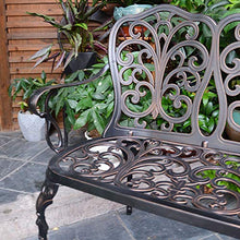 Panchina da giardino da giardino Panche lounge terrazza, Sedili in metallo pressofuso a 2 posti nel cortile, Sedia da veranda resistente alle intemperie 500 libbre per mobili da esterno