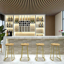 YUANP Sgabelli da Bar Altezza del Bancone Moderno Sedie per Bar Ristoranti caffè Casa Cucina Sala da Pranzo Seduta in Legno Gamba in Metallo Dorato,72CM