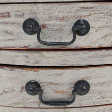 Festnight Comodino Stile Retro' Antico Elegante Bianco in Legno Massello di Recupero con 3 Pianni di Cassetti 48x35x64 cm da Camera da Letto Fatto a Mano
