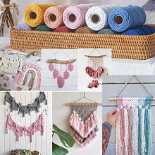 Macrame Corda 3mmx100m,Filato Macrame Cotone,Fatta a Mano Corda Macramé, Filato Macrame Naturale per DIY Maglieria Artigianale