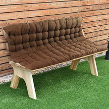 Cuscino con Schienale per Panca, Cuscino Imbottito Per Panca Da Giardino 2 Posti,Resistente e Comodo per Panca da Esterno ed Interno (Marrone, 100x100cm)