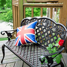 Panchine per Terrazze Giardino Panca per Tempo Libero Esterno, Panca da Cortile in Ghisa Resistente Alle Intemperie, Panchina da Giardino Con Schienale e Braccioli, Panca Decorativa in Ferro Battuto