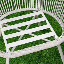 Outsunny Mobili da Giardino in Rattan Sintetico, Set 3 Pezzi Tavolino e Sedie da Giardino ed Esterno, Bianco Crema
