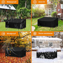Tesmotor 3 Posti Copertura Panche da Giardino impermeabile, Tessuto Oxford 420D Copertura per Panchina da Esterno Resistente 163 x 66 x 63/89CM