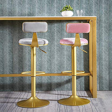 XINGLEI Sgabello Alto da Bar, Regolabile in Altezza e Girevole a 360 °, Moderna Sedia Imbottita con Schienale Medio per Una Seduta ergonomica Alta, Resistente e Stabile (Color : Pink, Size : 45~60cm)