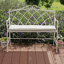 Sgabello da 51,5 pollici panchina da giardino vecchia panchina retro-made, sedute casual da cortile panca in metallo a due posti, sedia da esterno antiruggine e resistente alle intemperie mobili da