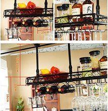 Stemware - Portabottiglie da parete in metallo, da appendere alla parete, per bottiglie di vino, da soffitto, con ripiani multifunzione
