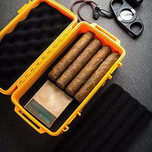 Minmin Portable Cigar Box High Seal Idratante mano Storage Box 10 Sticks 215x115x75mm, Giallo accessori del sigaro (Size : 215x115x75mm)