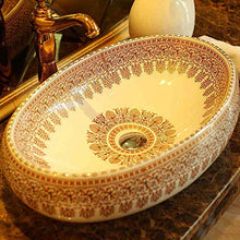 Lavandino del bagno della pittura della mano di stile dell'annata dell'Europa Lavabo di arte del bagno del lavabo del controsoffitto di arte